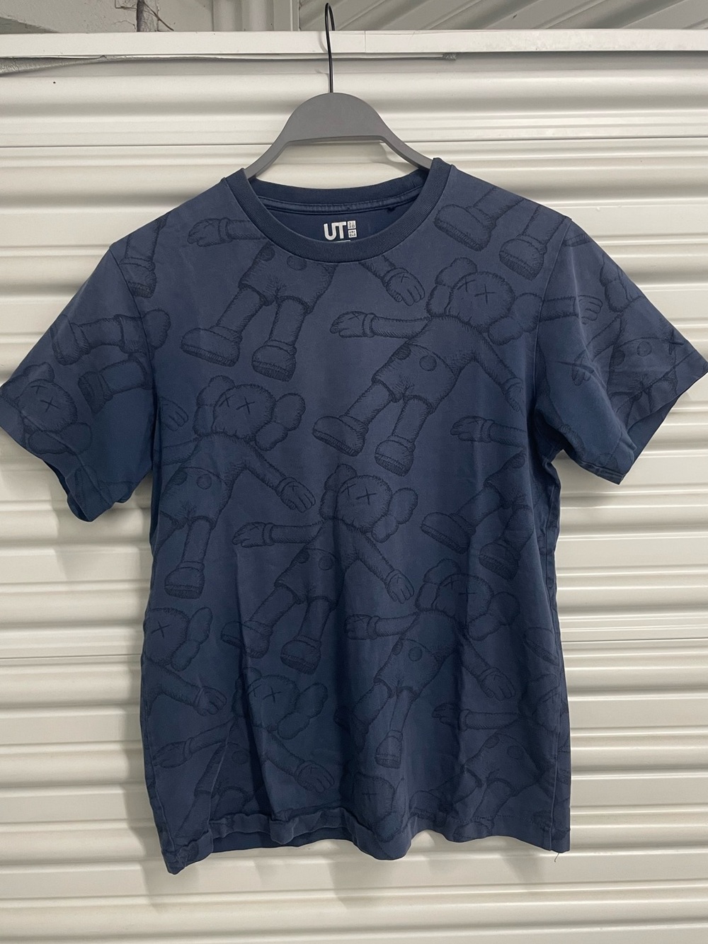 KAWS Navy Blue Embossed Graphic Tee